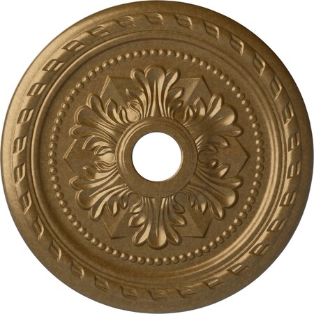 Ekena Millwork Palmetto Ceiling Medallion (Fits Canopies up to 3 5/8"), 23 5/8"OD x 3 5/8"ID x 1 5/8"P, Pale Gold CM23PMPAS
